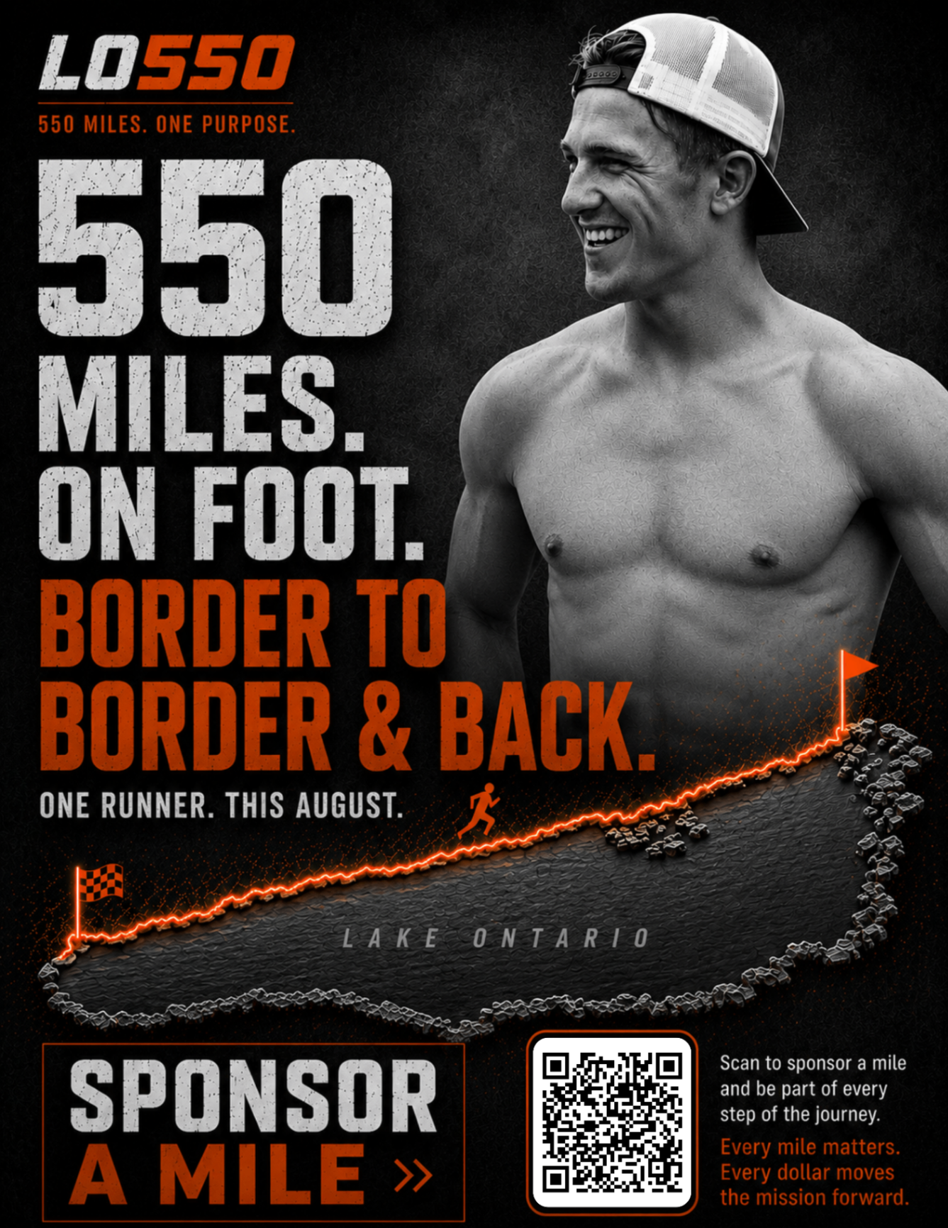 LO550 poster — 550 Miles On Foot Border to Border & Back